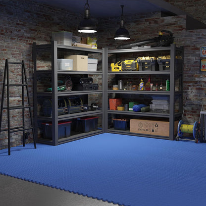 64 sqft Home Gym Mat, Puzzle Exercise Mat, EVA Interlocking Foam Floor Tiles for Home Workout Equipment and Kids' Play Areas - Black, 24 in x 24 in x ½ in - 16 Tiles (Black, 64 SQ FT)