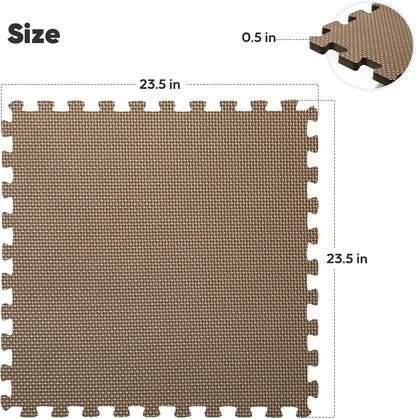 64 sqft Home Gym Mat, Puzzle Exercise Mat, EVA Interlocking Foam Floor Tiles for Home Workout Equipment and Kids' Play Areas - Black, 24 in x 24 in x ½ in - 16 Tiles (Black, 64 SQ FT)