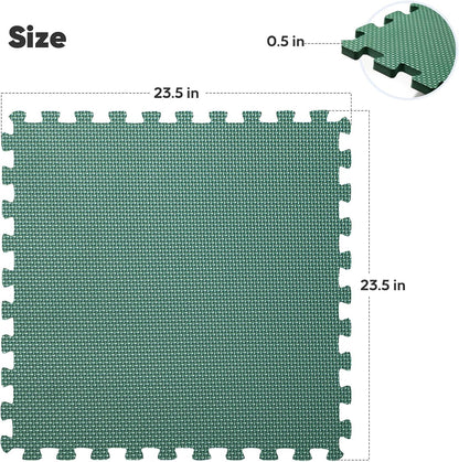 64 sqft Home Gym Mat, Puzzle Exercise Mat, EVA Interlocking Foam Floor Tiles for Home Workout Equipment and Kids' Play Areas - Black, 24 in x 24 in x ½ in - 16 Tiles (Black, 64 SQ FT)