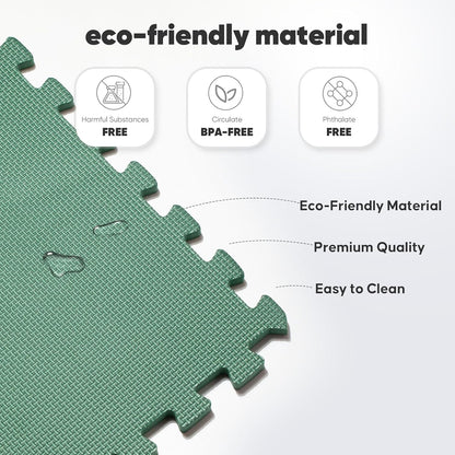 64 sqft Home Gym Mat, Puzzle Exercise Mat, EVA Interlocking Foam Floor Tiles for Home Workout Equipment and Kids' Play Areas - Black, 24 in x 24 in x ½ in - 16 Tiles (Black, 64 SQ FT)