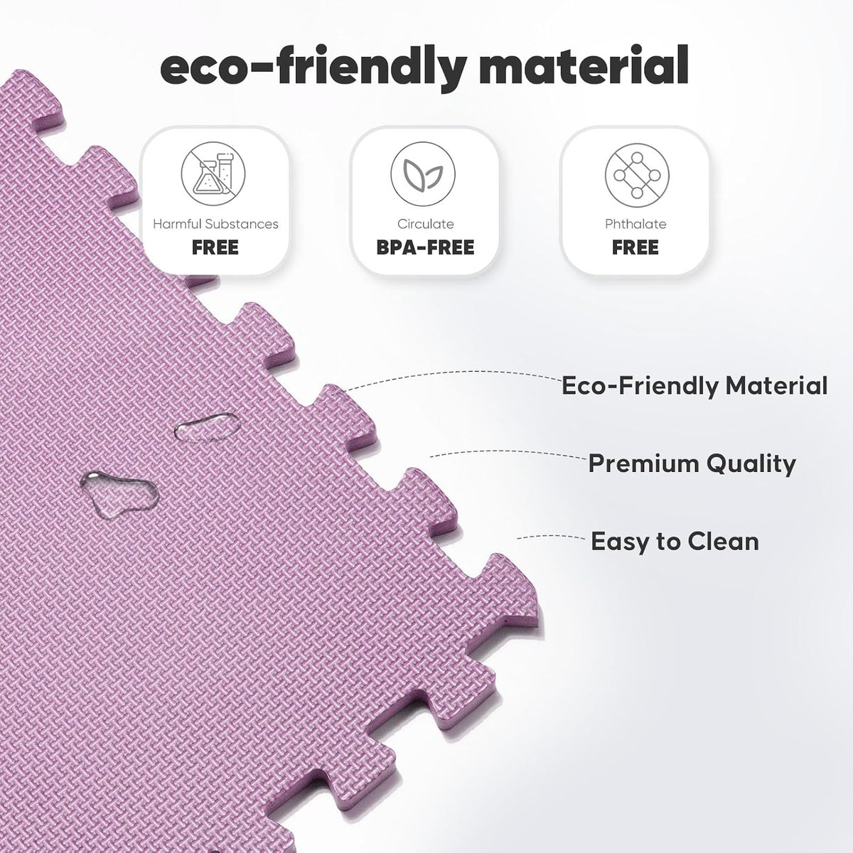 64 sqft Home Gym Mat, Puzzle Exercise Mat, EVA Interlocking Foam Floor Tiles for Home Workout Equipment and Kids' Play Areas - Black, 24 in x 24 in x ½ in - 16 Tiles (Black, 64 SQ FT)