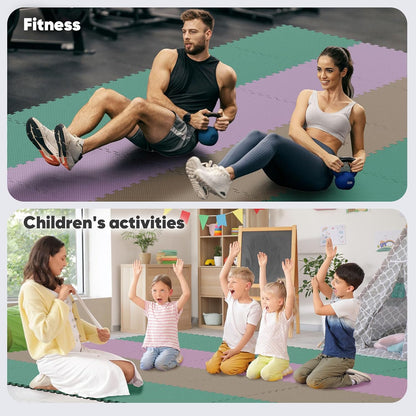 64 sqft Home Gym Mat, Puzzle Exercise Mat, EVA Interlocking Foam Floor Tiles for Home Workout Equipment and Kids' Play Areas - Black, 24 in x 24 in x ½ in - 16 Tiles (Black, 64 SQ FT)