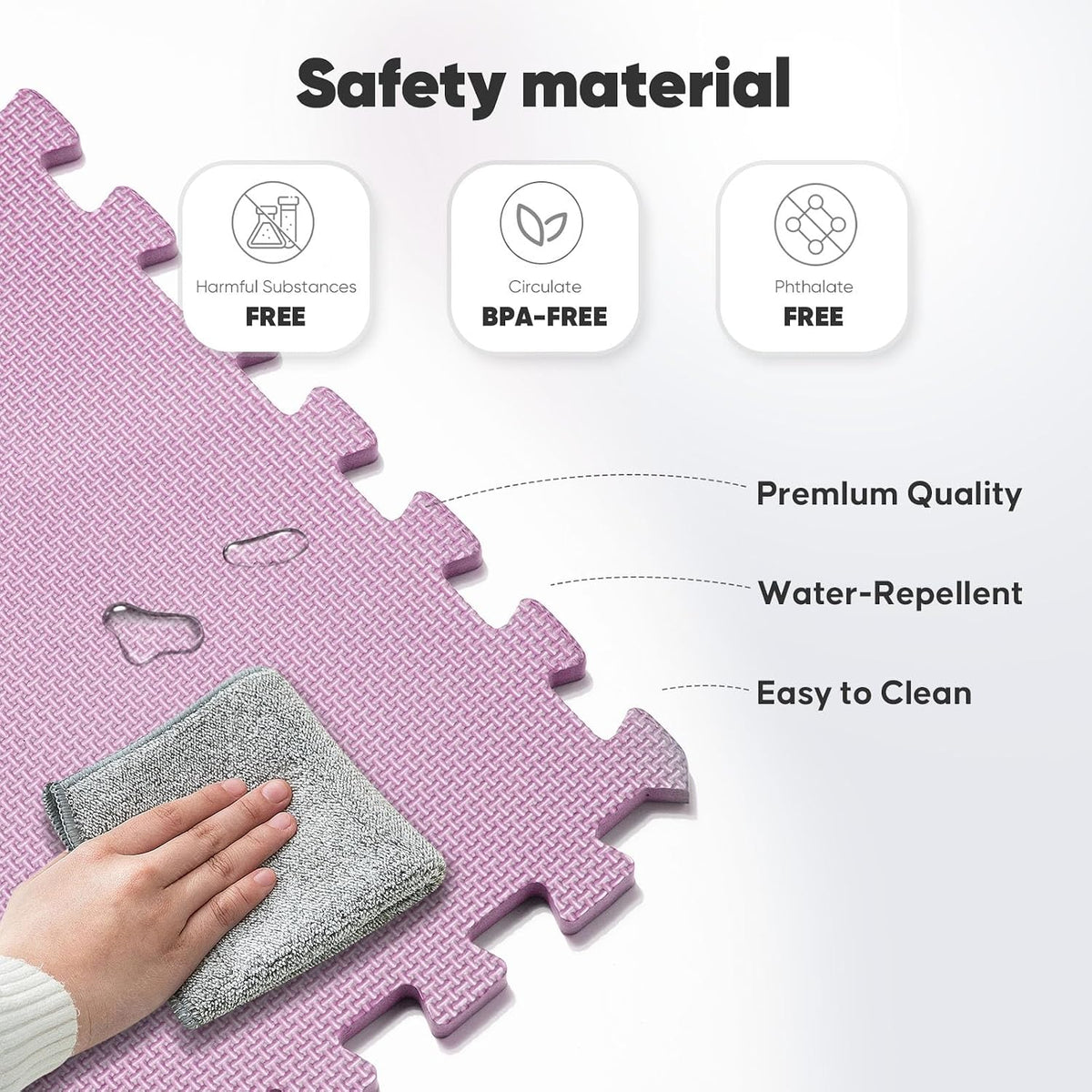 64 sqft Home Gym Mat, Puzzle Exercise Mat, EVA Interlocking Foam Floor Tiles for Home Workout Equipment and Kids' Play Areas - Black, 24 in x 24 in x ½ in - 16 Tiles (Black, 64 SQ FT)
