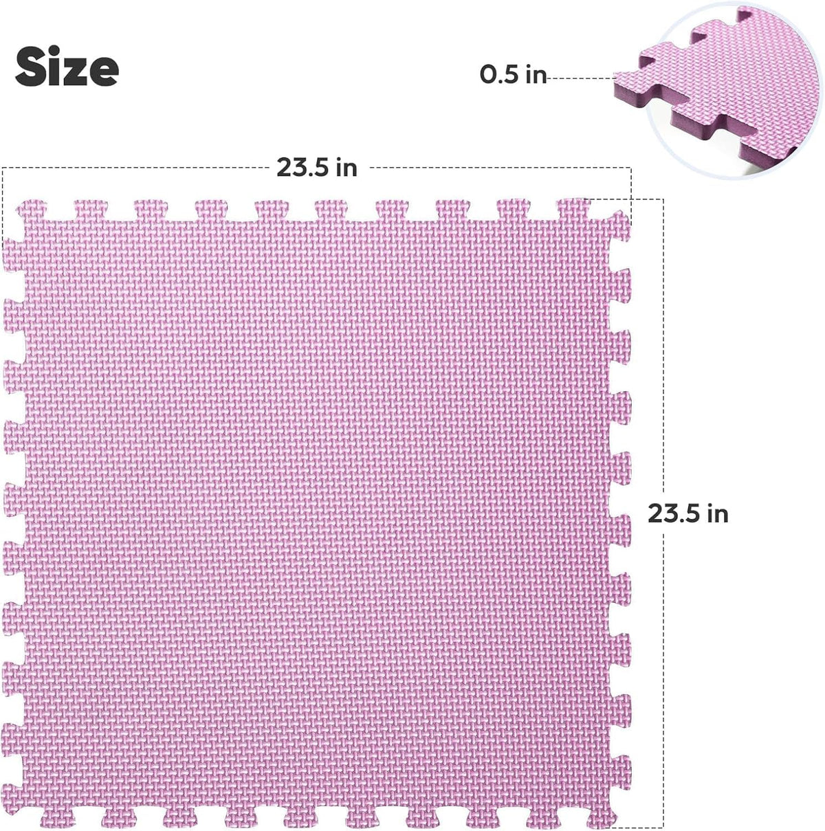 64 sqft Home Gym Mat, Puzzle Exercise Mat, EVA Interlocking Foam Floor Tiles for Home Workout Equipment and Kids' Play Areas - Black, 24 in x 24 in x ½ in - 16 Tiles (Black, 64 SQ FT)