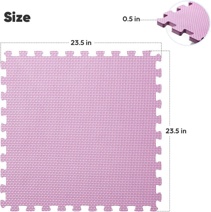 64 sqft Home Gym Mat, Puzzle Exercise Mat, EVA Interlocking Foam Floor Tiles for Home Workout Equipment and Kids' Play Areas - Black, 24 in x 24 in x ½ in - 16 Tiles (Black, 64 SQ FT)