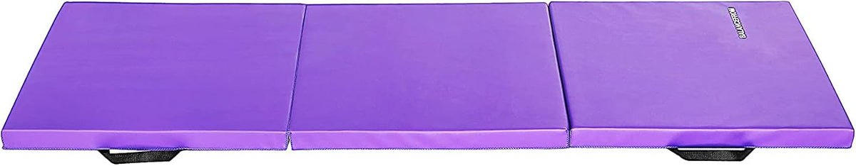 BalanceFrom 6x2 Feet 3-Panel Folding Gymnastics Mat – 2-Inch Thick Pad with Vinyl Surface and Carrying Handles for Tumbling, Yoga, Pilates, Home Workouts, and Martial Arts