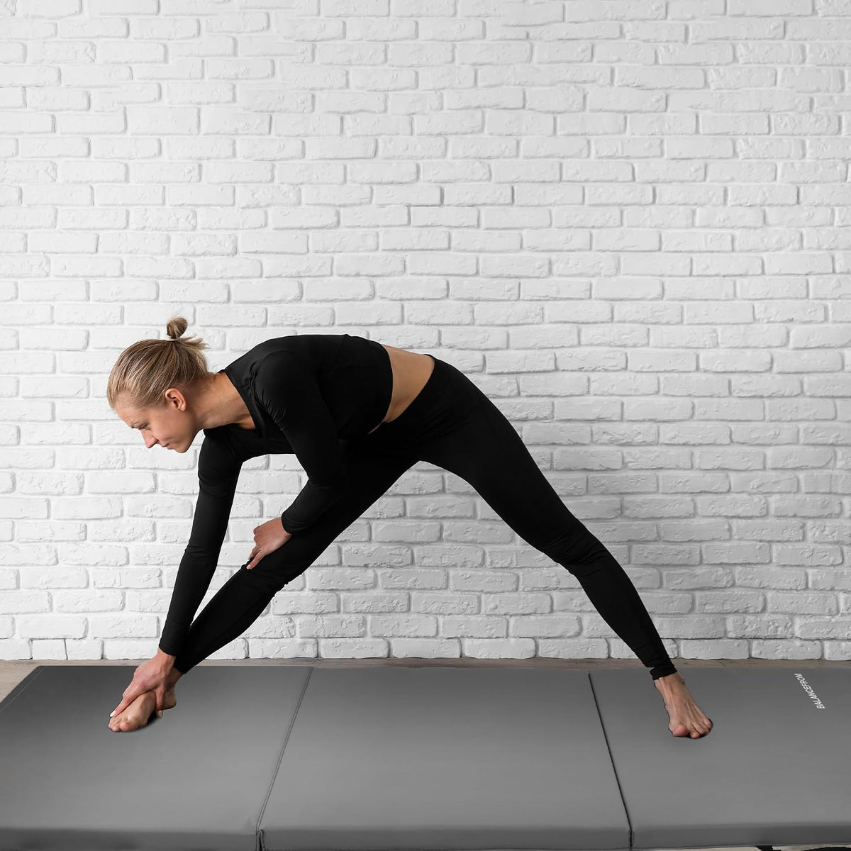 BalanceFrom 6x2 Feet 3-Panel Folding Gymnastics Mat – 2-Inch Thick Pad with Vinyl Surface and Carrying Handles for Tumbling, Yoga, Pilates, Home Workouts, and Martial Arts