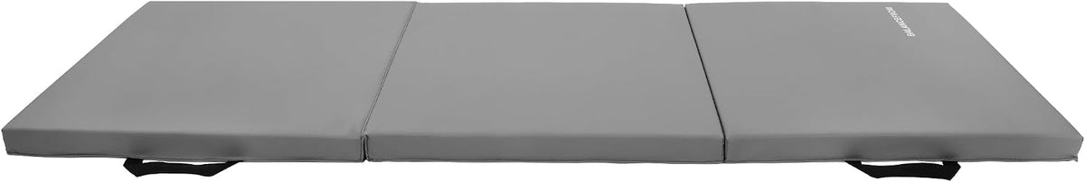 BalanceFrom 6x2 Feet 3-Panel Folding Gymnastics Mat – 2-Inch Thick Pad with Vinyl Surface and Carrying Handles for Tumbling, Yoga, Pilates, Home Workouts, and Martial Arts