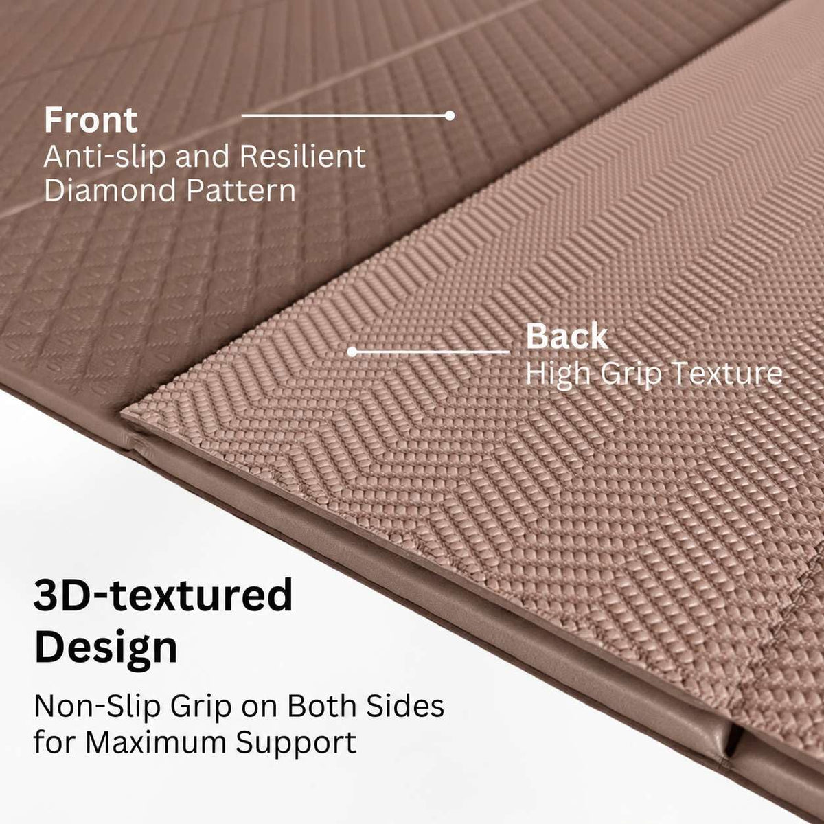Foldable Yoga Mat, 72" x 24", 6/8/10/12mm