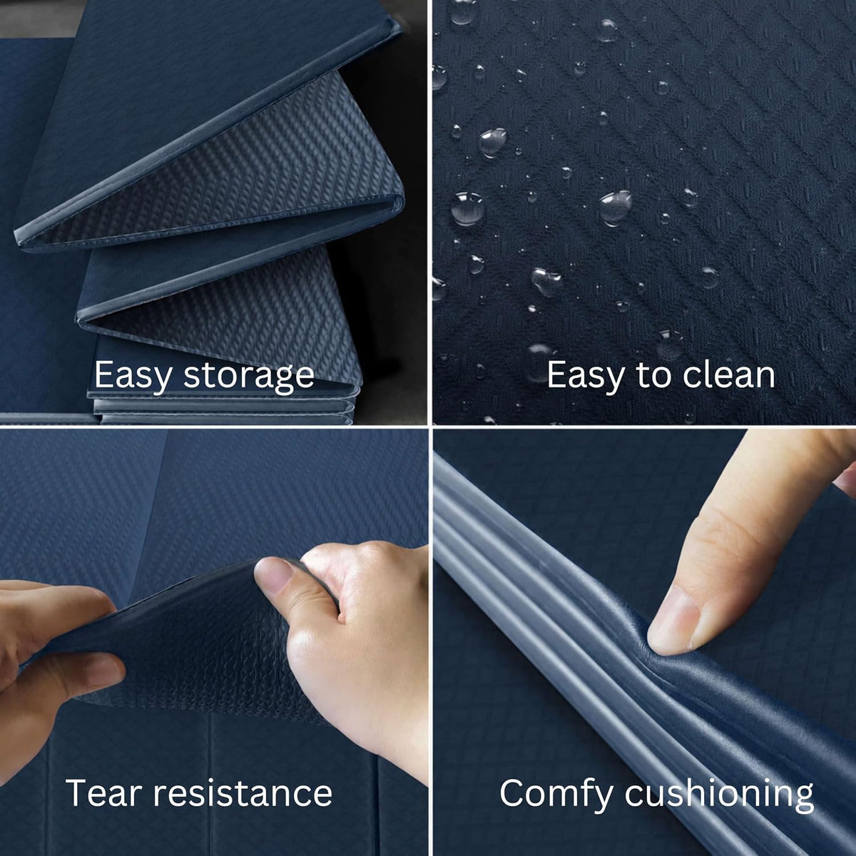 Foldable Yoga Mat, 72" x 24", 6/8/10/12mm