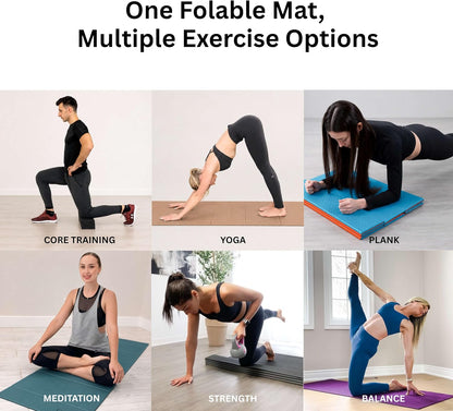 Foldable Yoga Mat, 72" x 24", 6/8/10/12mm