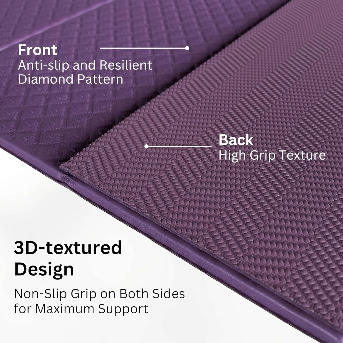 Foldable Yoga Mat, 72" x 24", 6/8/10/12mm