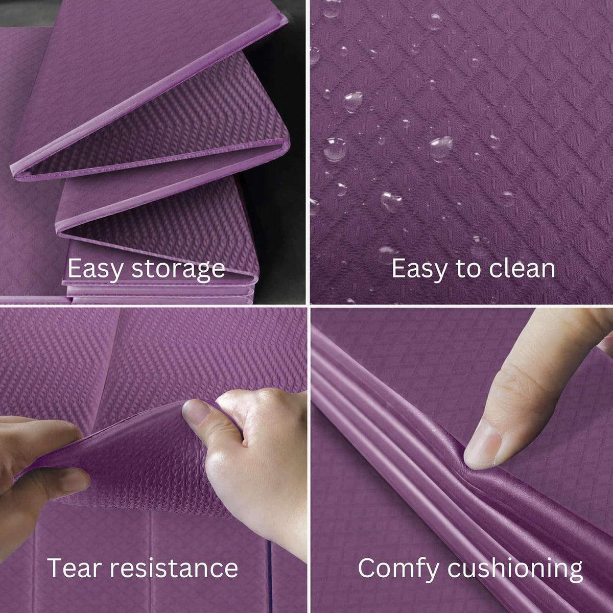 Foldable Yoga Mat, 72" x 24", 6/8/10/12mm