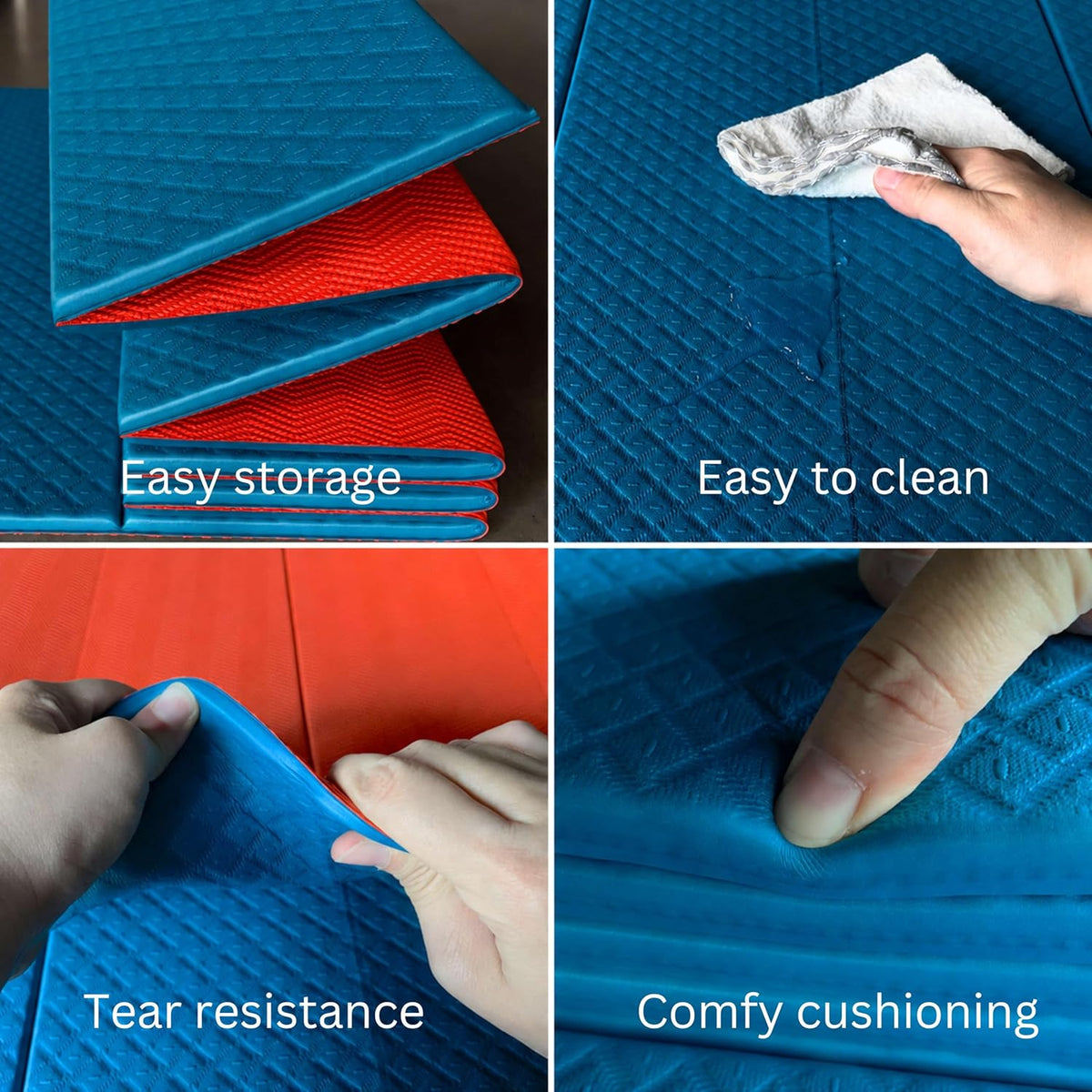 Foldable Yoga Mat, 72" x 24", 6/8/10/12mm