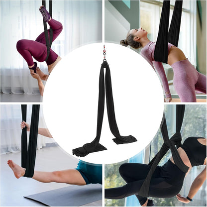 Aerial Silks Deluxe Equipment Set, Aerial Starter Kitfor Aerial Yoga, for Aerial Acrobatic,Circus Arts, Aerial Dance Yoga & All Levels