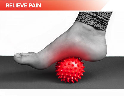 Spiky Massage Balls for Feet, Back, Hands, Muscles - Firm, Medium and Soft Spiked Massager Rollers for Plantar Fasciitis, Exercise, Neuro-Balance, Physical Therapy, 3-inch