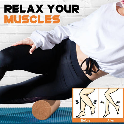 Yoga Blocks Cork Roller Fitness Yoga Roller Exercise Physical Exercise Deep Tissue Muscle Massage Portable Yoga Cylinder Back Bend Training for Legs Back Muscles