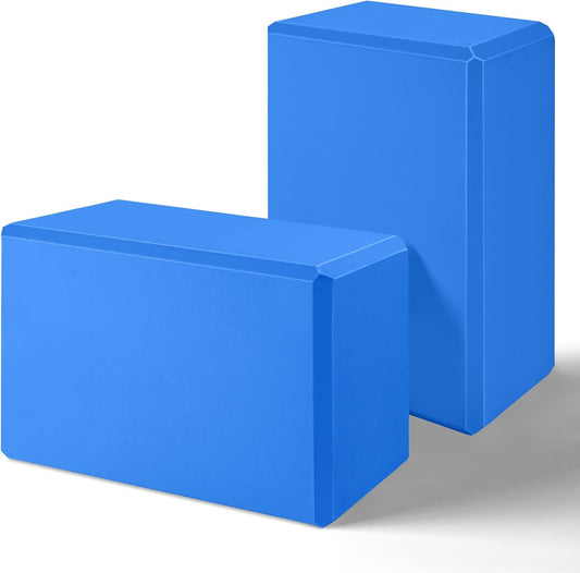 2 Pack Yoga Blocks, 3"x6"x9" Beveled Edges Non-Slip, Yoga Bricks
