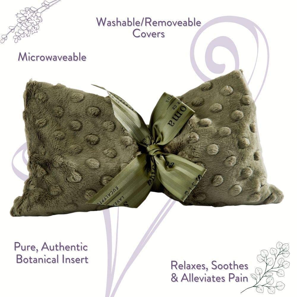Sonoma Lavender Spa Mask, Heatable/Chillable Aromatherapy Eye Pillow with Lavender Infused Flaxseed Insert, Eye Compress for Stress Relief with Removable and Washable Cover (Lilac Dot)