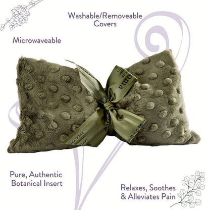Sonoma Lavender Spa Mask, Heatable/Chillable Aromatherapy Eye Pillow with Lavender Infused Flaxseed Insert, Eye Compress for Stress Relief with Removable and Washable Cover (Lilac Dot)