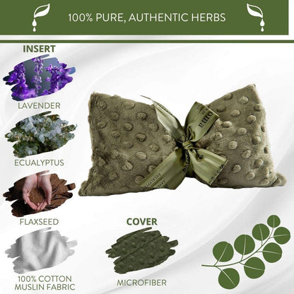 Sonoma Lavender Spa Mask, Heatable/Chillable Aromatherapy Eye Pillow with Lavender Infused Flaxseed Insert, Eye Compress for Stress Relief with Removable and Washable Cover (Lilac Dot)