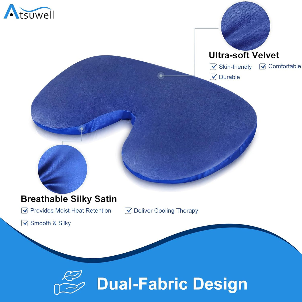 Atsuwell Sinus Mask Microwavable, Heated Eye Masks for Dry Eyes, Pink