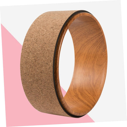 Natural Cork Ring Circle Yoga Wheel for Backbend Fitness Roller Yoga Training Tool
