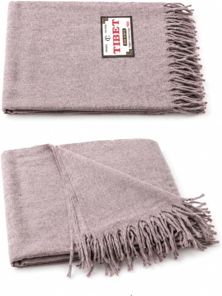Wonderlist Tibetan Meditation Shawl Wool Handloom Oversize Throw Pure Wool Wrap Clothing Gift for Men Women