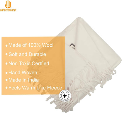 Wonderlist Tibetan Meditation Shawl Wool Handloom Oversize Throw Pure Wool Wrap Clothing Gift for Men Women