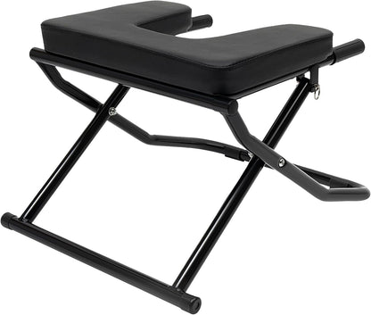 Foldable Yoga Headstand Bench, Yoga Inversion Chair with PU Pads, Relieve Stress & Digestion and Strength Training, Ideal for Home Workout Fitness Gym