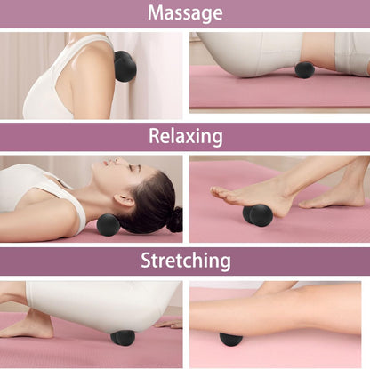 Peanut Massage Ball,Double Lacrosse Ball for Neck and Back,Medium Density Myofascial Release Massager Ball for Deep-Tissue Massage Muscle Knots Yoga Therapy(Purple)