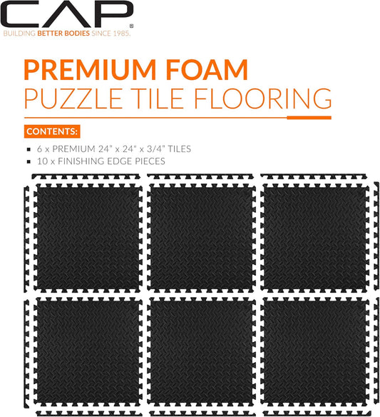 Puzzle Exercise Mats | 3/4” Thick EVA Interlocking Foam Tiles for Home Gym Flooring | Multiple Options