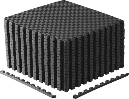 Puzzle Exercise Mats | 3/4” Thick EVA Interlocking Foam Tiles for Home Gym Flooring | Multiple Options