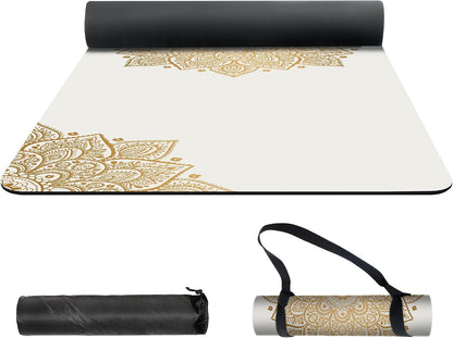 nuveti Yoga Mat Print Extra Thick TPE Non Slip Fitness Exercise Mat with Carrying Bag,72"x24" Extra Thick 6MM Exercise & Workout Mat for Yoga, Pilates Fitness and Floor Exercises - Colors B