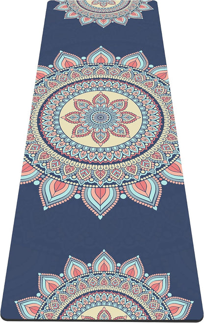 nuveti Yoga Mat Print Extra Thick TPE Non Slip Fitness Exercise Mat with Carrying Bag,72"x24" Extra Thick 6MM Exercise & Workout Mat for Yoga, Pilates Fitness and Floor Exercises - Colors B