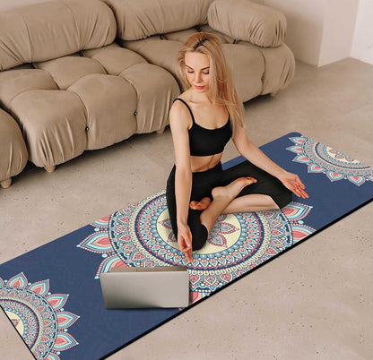 nuveti Yoga Mat Print Extra Thick TPE Non Slip Fitness Exercise Mat with Carrying Bag,72"x24" Extra Thick 6MM Exercise & Workout Mat for Yoga, Pilates Fitness and Floor Exercises - Colors B