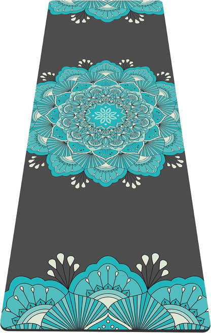 nuveti Yoga Mat Print Extra Thick TPE Non Slip Fitness Exercise Mat with Carrying Bag,72"x24" Extra Thick 6MM Exercise & Workout Mat for Yoga, Pilates Fitness and Floor Exercises - Colors B