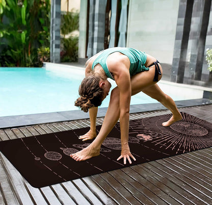 nuveti Yoga Mat Print Extra Thick TPE Non Slip Fitness Exercise Mat with Carrying Bag,72"x24" Extra Thick 6MM Exercise & Workout Mat for Yoga, Pilates Fitness and Floor Exercises - Colors B