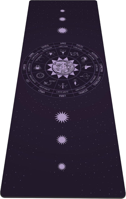 nuveti Yoga Mat Print Extra Thick TPE Non Slip Fitness Exercise Mat with Carrying Bag,72"x24" Extra Thick 6MM Exercise & Workout Mat for Yoga, Pilates Fitness and Floor Exercises - Colors B