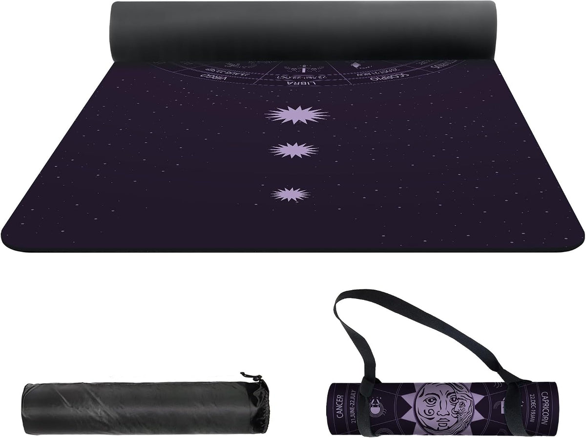 nuveti Yoga Mat Print Extra Thick TPE Non Slip Fitness Exercise Mat with Carrying Bag,72"x24" Extra Thick 6MM Exercise & Workout Mat for Yoga, Pilates Fitness and Floor Exercises - Colors B