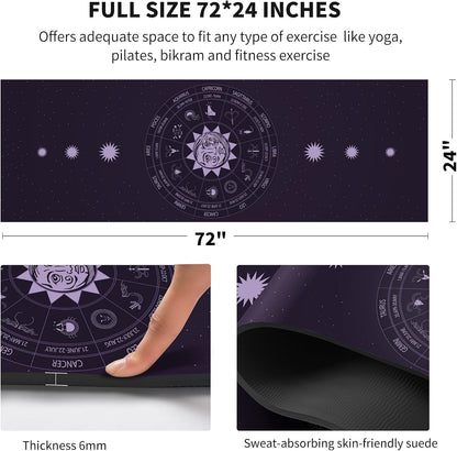 nuveti Yoga Mat Print Extra Thick TPE Non Slip Fitness Exercise Mat with Carrying Bag,72"x24" Extra Thick 6MM Exercise & Workout Mat for Yoga, Pilates Fitness and Floor Exercises - Colors B