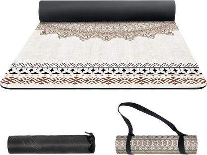 nuveti Yoga Mat Print Extra Thick TPE Non Slip Fitness Exercise Mat with Carrying Bag,72"x24" Extra Thick 6MM Exercise & Workout Mat for Yoga, Pilates Fitness and Floor Exercises - Colors B