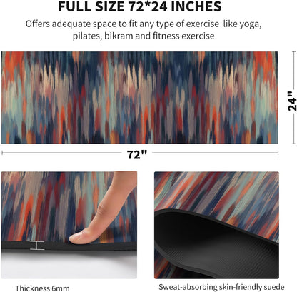nuveti Yoga Mat Print Extra Thick TPE Non Slip Fitness Exercise Mat with Carrying Bag,72"x24" Extra Thick 6MM Exercise & Workout Mat for Yoga, Pilates Fitness and Floor Exercises - Colors B