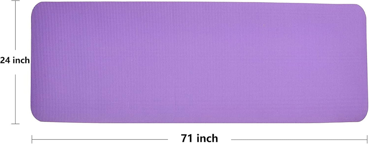All Purpose 1/2-Inch Extra Thick High Density Anti-Tear Exercise Yoga Mat and Knee Pad with Carrying Strap, Multiple Colors