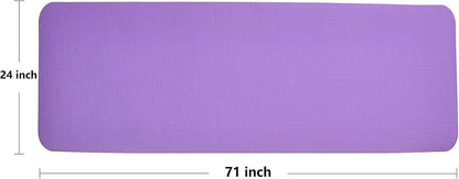 All Purpose 1/2-Inch Extra Thick High Density Anti-Tear Exercise Yoga Mat and Knee Pad with Carrying Strap, Multiple Colors