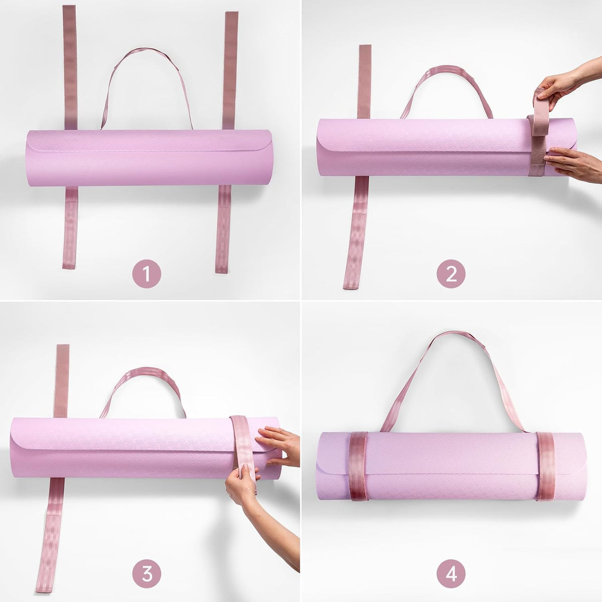 Yoga Mat Strap with Hook and Loop Closure - Mat Not Included