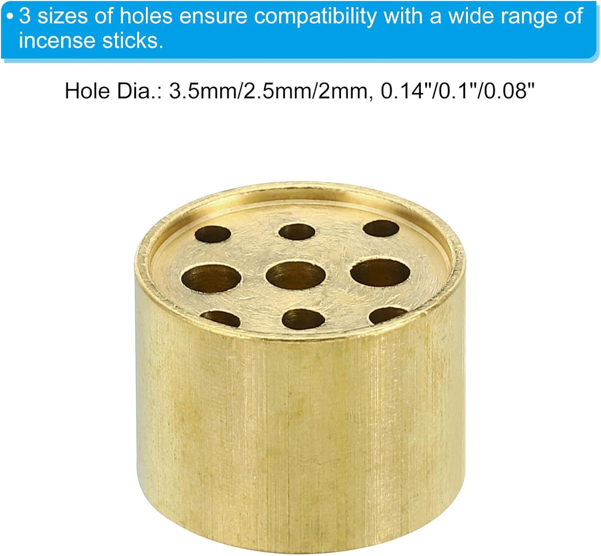 2Pcs Brass Incense Cone Burner Stick Holder 0.8" Dia.0.4" Tall