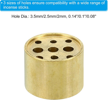 2Pcs Brass Incense Cone Burner Stick Holder 0.8" Dia.0.4" Tall