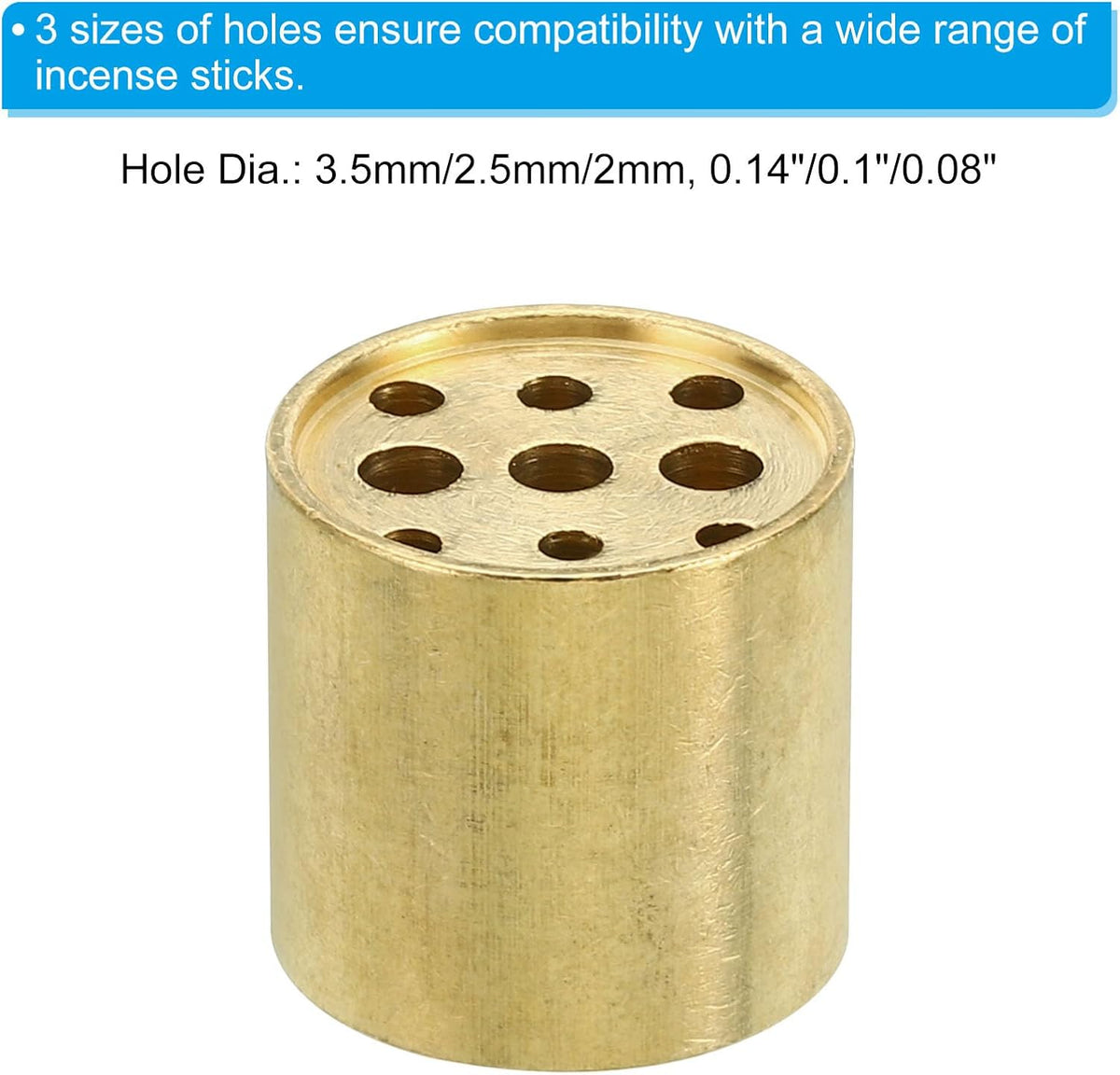 2Pcs Brass Incense Cone Burner Stick Holder 0.8" Dia.0.4" Tall