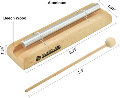 Meditation Chime with 3 Tone (C-E-G) Wooden Hand-held Chimes for Classroom Management, Yoga, Meeting and Sound Therapy, Chime Mallet Included